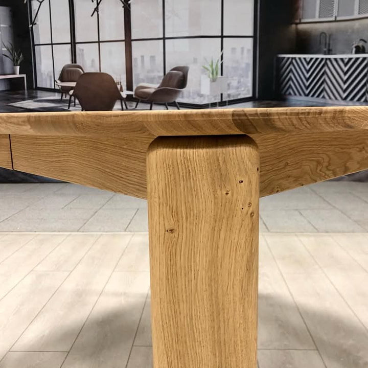 Ausziehbarer runder Esstisch Eiche massiv Victoria | VESKOR