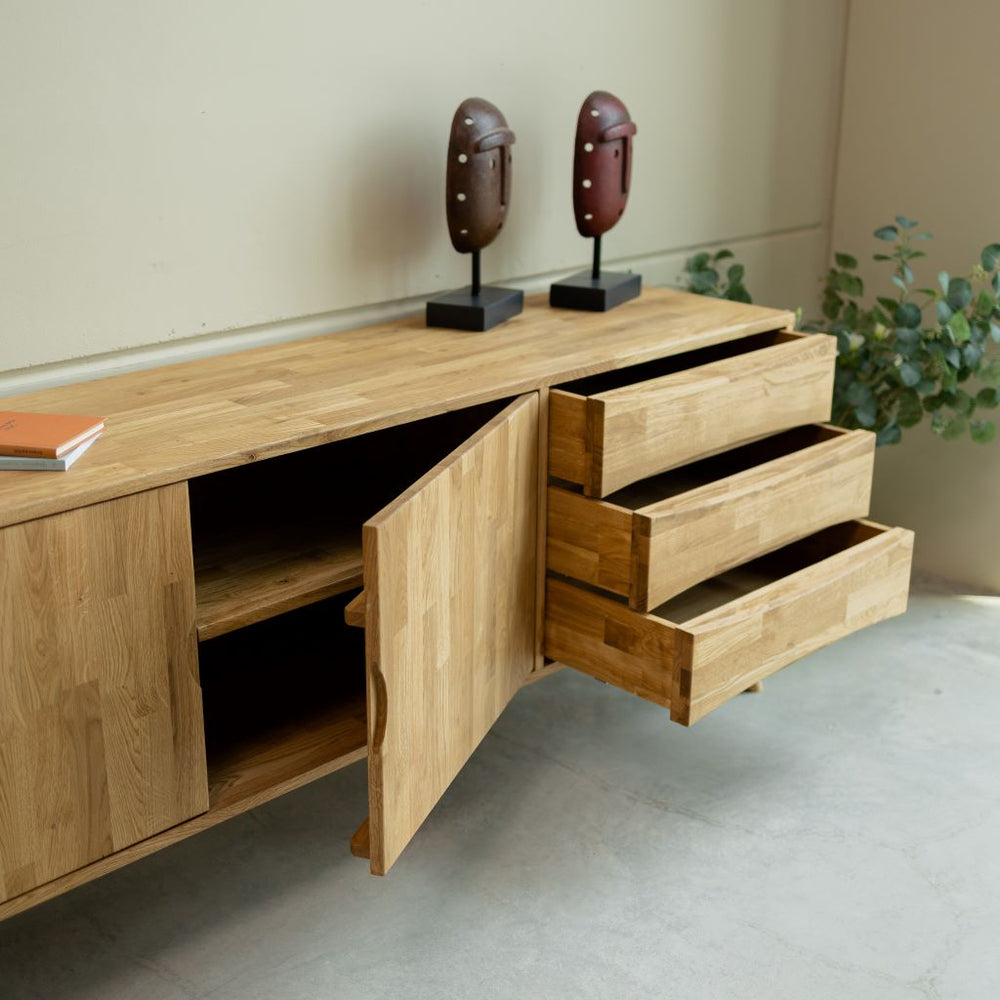 VESKOR Sideboard Malmo Massivholz Eiche Modernes nordisches Möbel