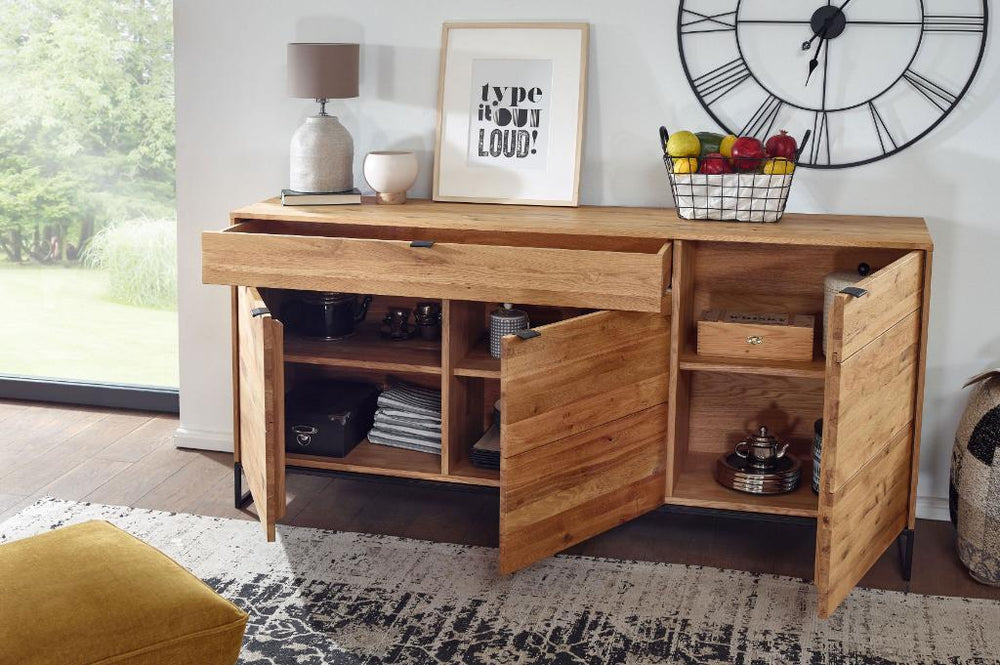 VESKOR Kommode Dania 1, modernes nordisches Möbel aus massivem Eichenholz