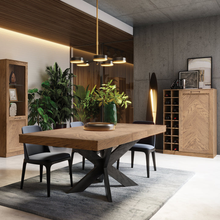 Rustikaler Barschrank aus geölter Eiche COZY 15, 100×140×50 cm | VESKOR