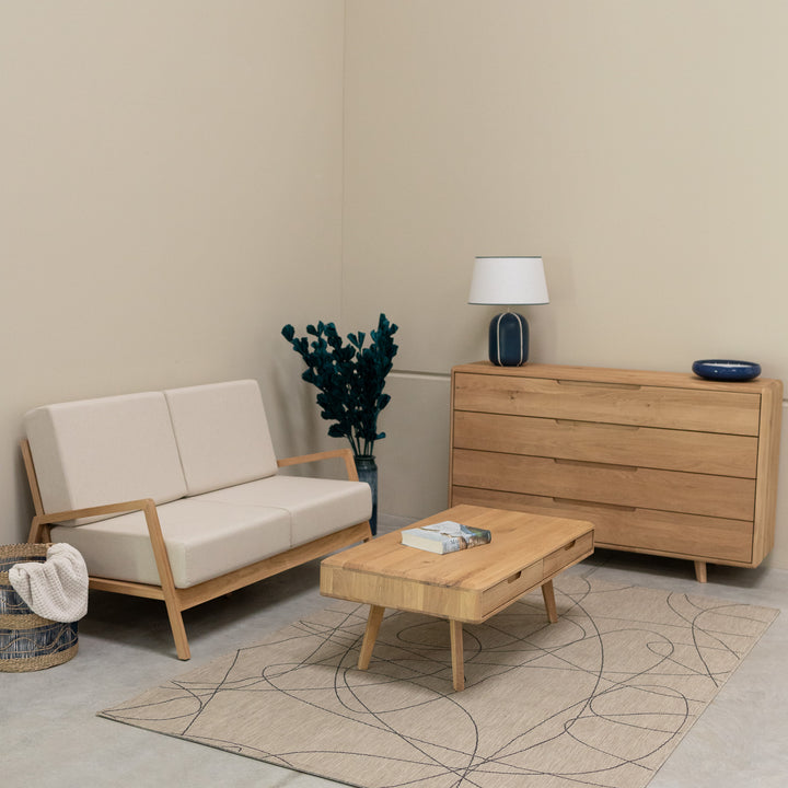 Zweisitzer-Sofa aus Massivholz SWEDEN | VESKOR