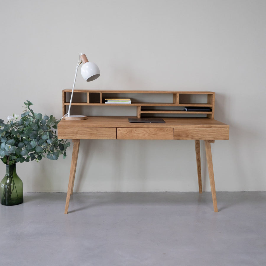 VESKOR Nachhaltiger Eichen-Massivholz-Schreibtisch Malmo 2 Mobel.Store