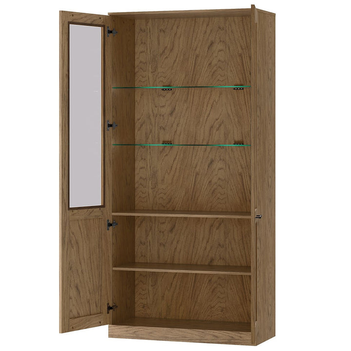 Rustikale geölte Eichenvitrine COZY 12, 95×200×42 cm | VESKOR