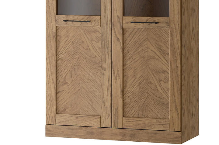 Rustikale geölte Eichenvitrine COZY 12, 95×200×42 cm | VESKOR