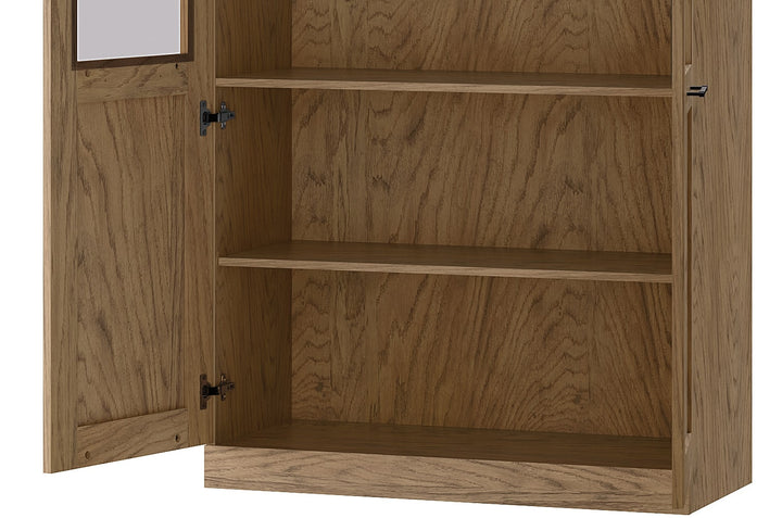 Rustikale geölte Eichenvitrine COZY 12, 95×200×42 cm | VESKOR