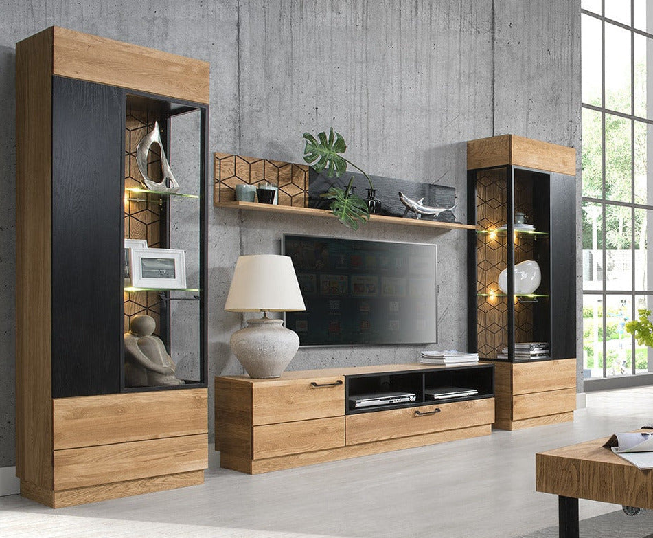 VESKOR Mozaik Holzmöbel aus Eiche, Esstische, Vitrinen, Sideboards im modernen, skandinavischen Design