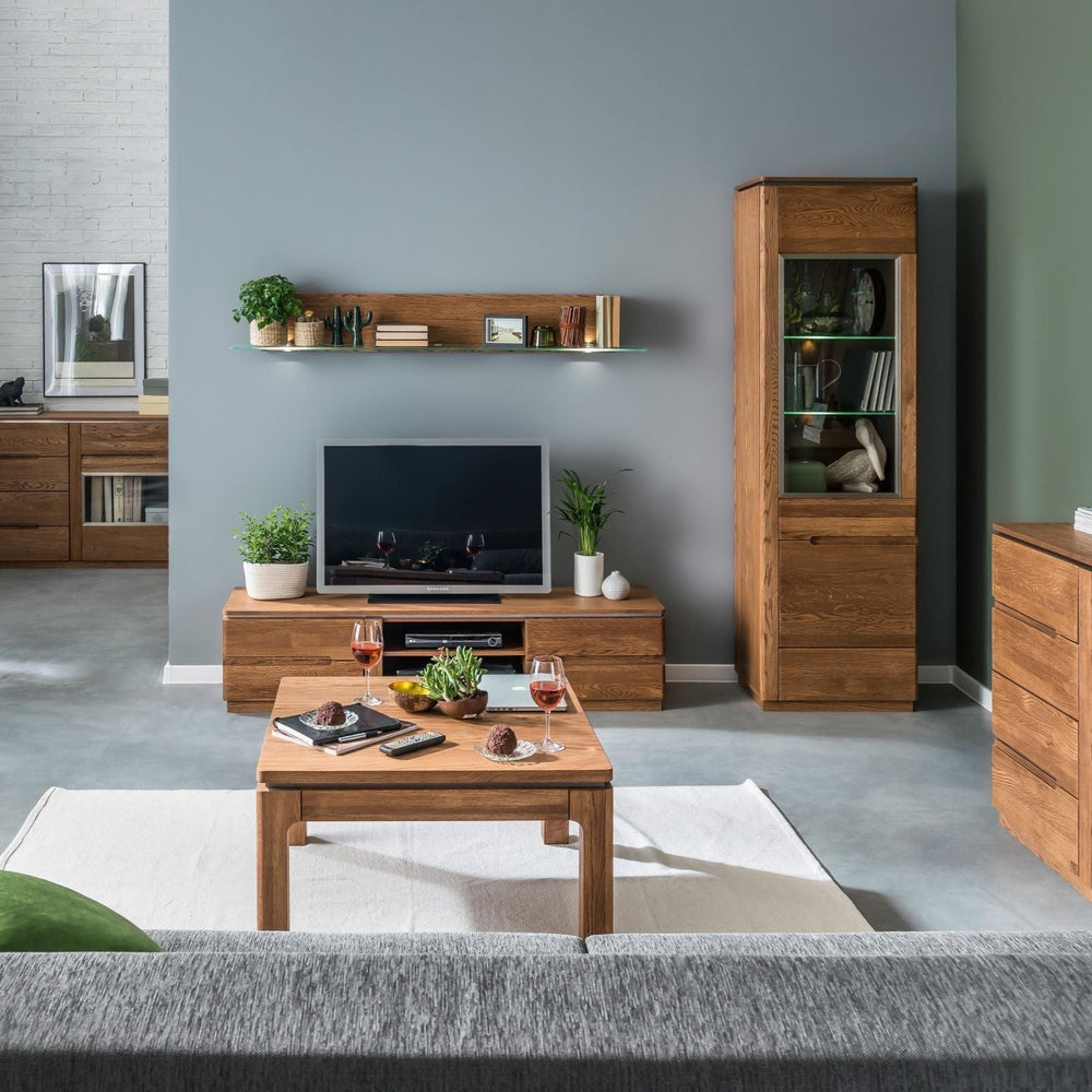 VESKOR Möbel aus Eichenholz Montenegro, Vitrine, Sideboard, Kommode, Esstisch, Couchtisch, modernes, elegantes, nordisches Design