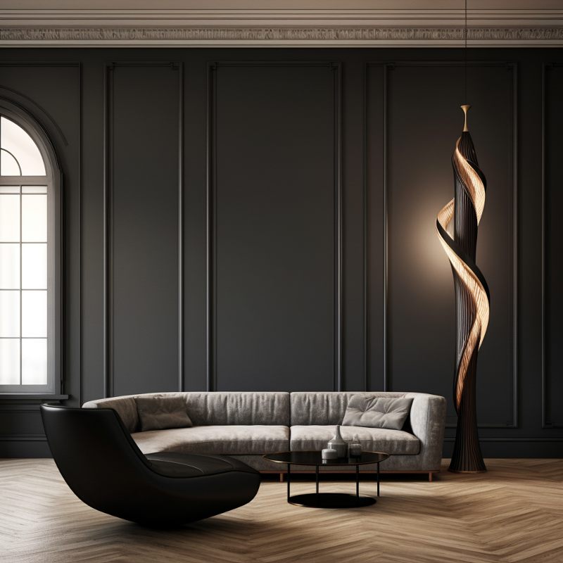 Wie man ein Wohnzimmer mit dunkelbraunen Möbeln dekoriert