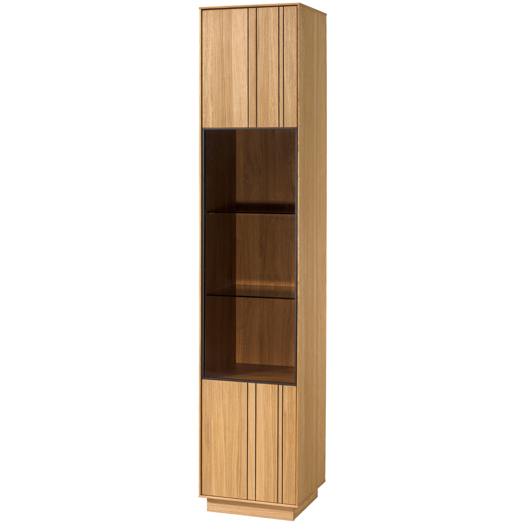 Honig-Eiche Vitrine JOIN 10, 40×40×195 cm | VESKOR