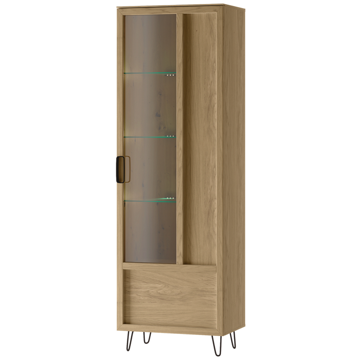 Eichenholz-Vitrine LIMBO 11, 65×42×200 cm | VESKOR
