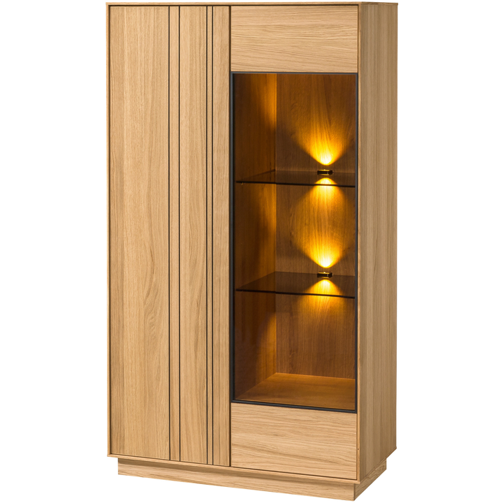 Honig-Eiche Vitrine JOIN 15, 80×40×144 cm | VESKOR