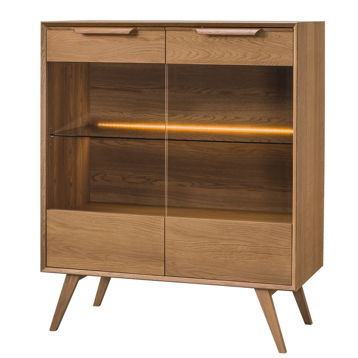 Rustikale Eichenvitrine LEO 16, 105×124,6×49,5 cm | VESKOR