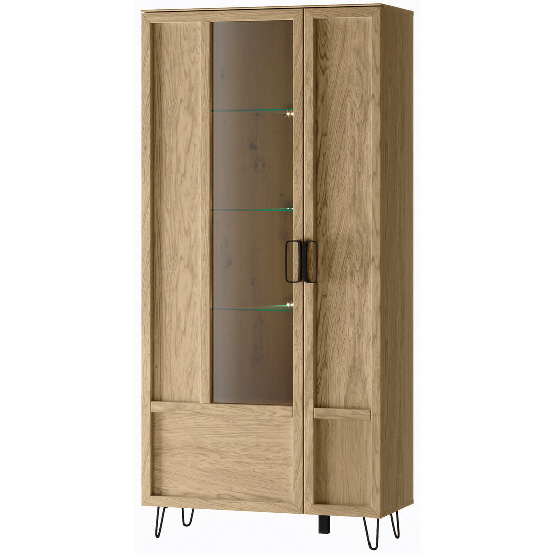 Eichenholz-Vitrine LIMBO 12, 95×42×200 cm | VESKOR