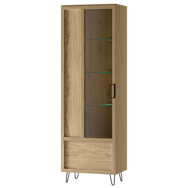 Eichenholz-Vitrine LIMBO 10, 65×42×200 cm | VESKOR