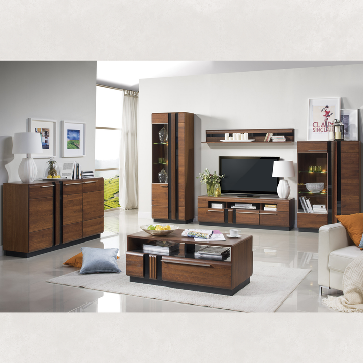 Eichenvitrine PORTI 10, 66x198x42 cm | VESKOR