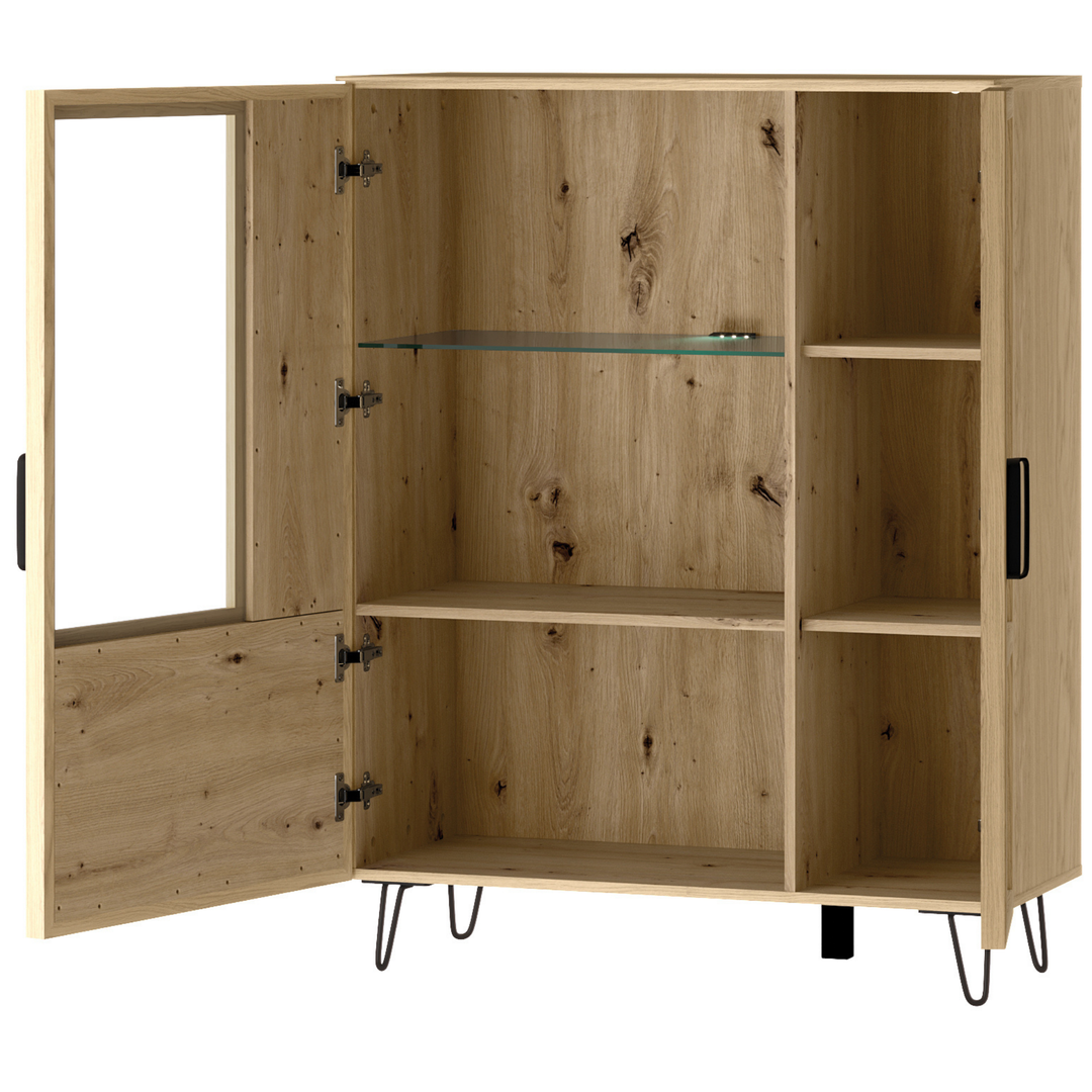 Eichenholz-Vitrine LIMBO 15, 95×42×124 cm | VESKOR