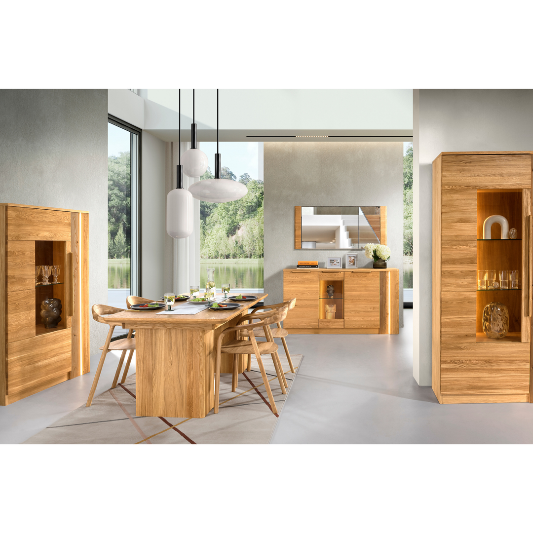 Honig-Eiche Vitrine LONDON 15, 98×161×43 cm | VESKOR