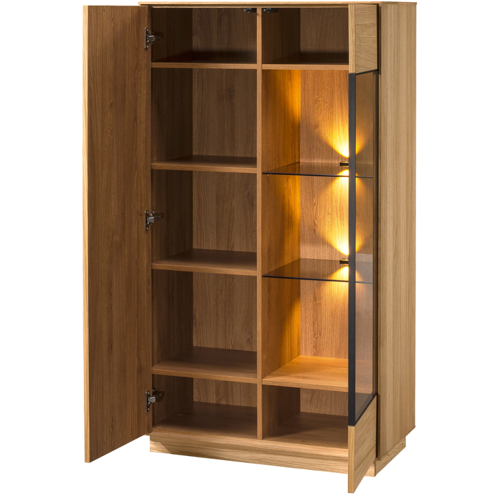 Honig-Eiche Vitrine JOIN 15, 80×40×144 cm | VESKOR