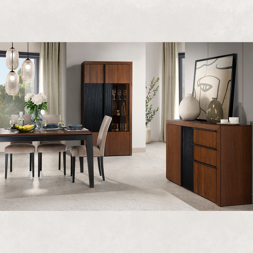 Eichenvitrine PARIS 12, 42x202x106 cm | VESKOR