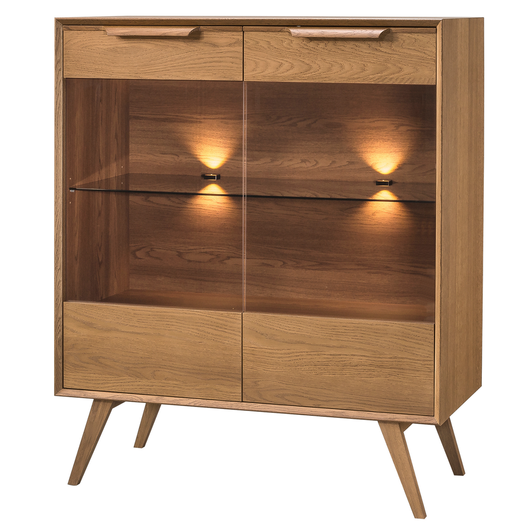 Rustikale Eichenvitrine LEO 16, 105×124,6×49,5 cm | VESKOR