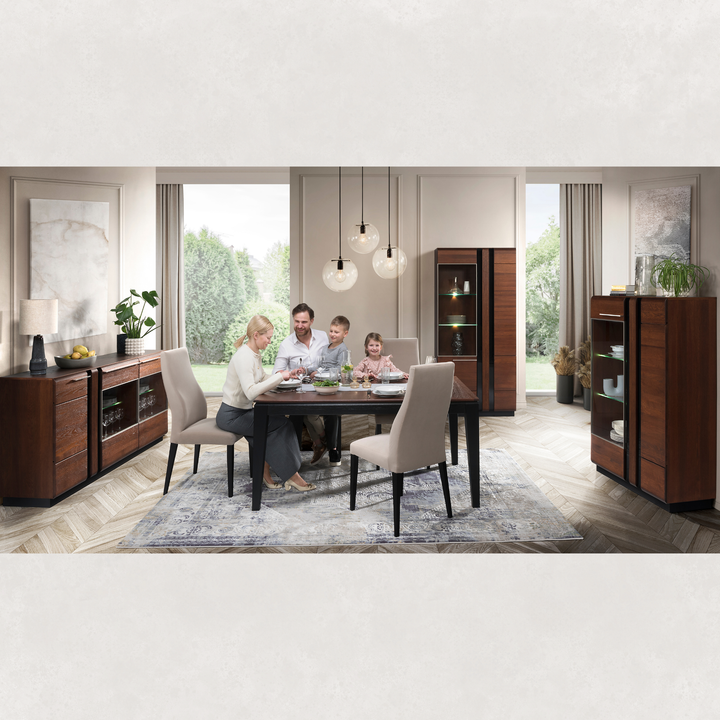 Eichenvitrine PORTI 10, 66x198x42 cm | VESKOR