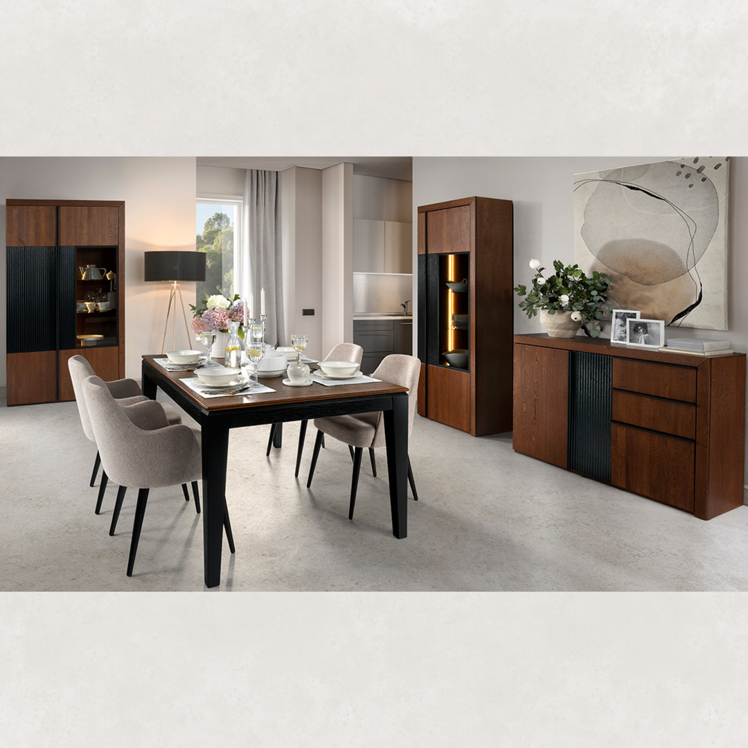 Eichenvitrine PARIS 12, 42x202x106 cm | VESKOR