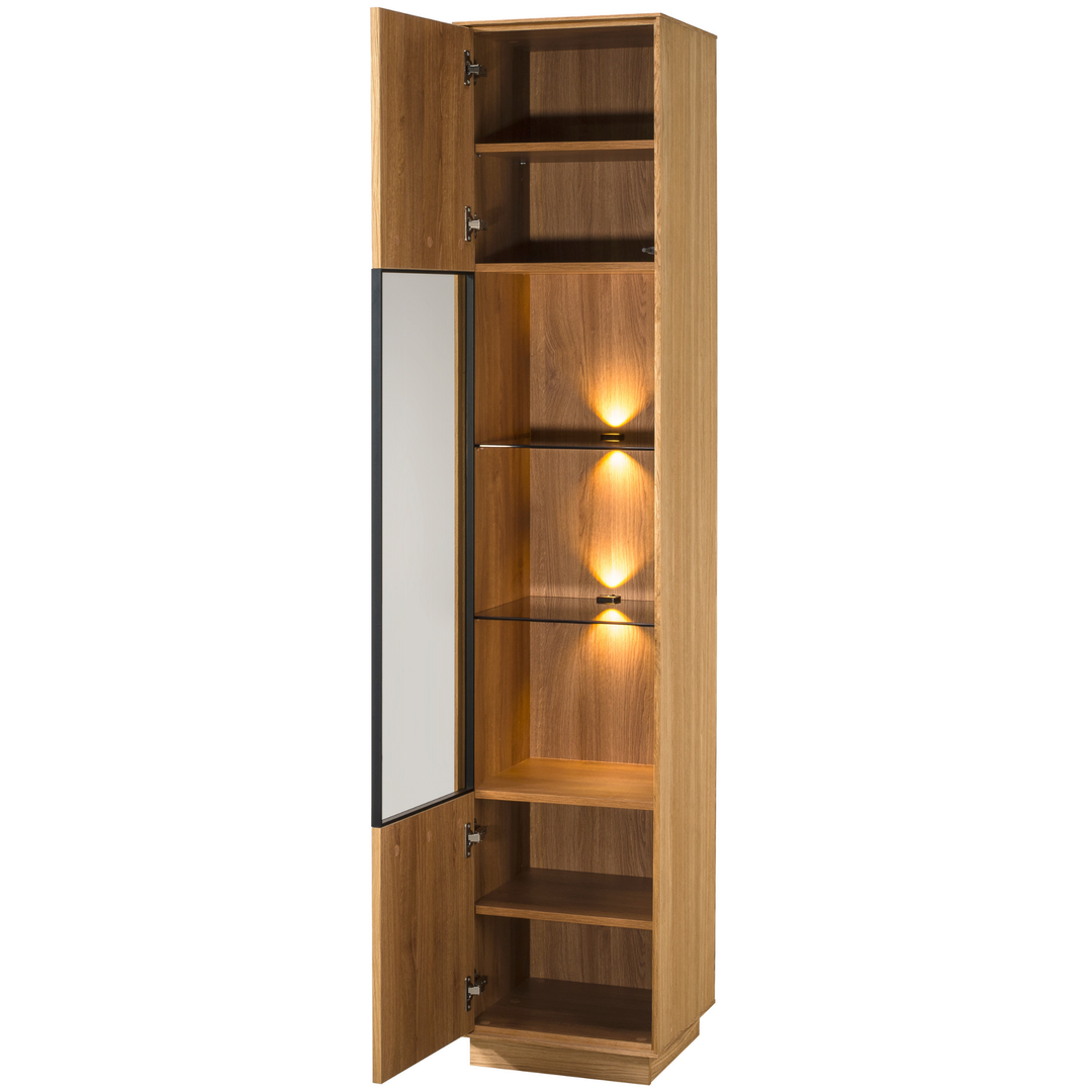 Honig-Eiche Vitrine JOIN 10, 40×40×195 cm | VESKOR