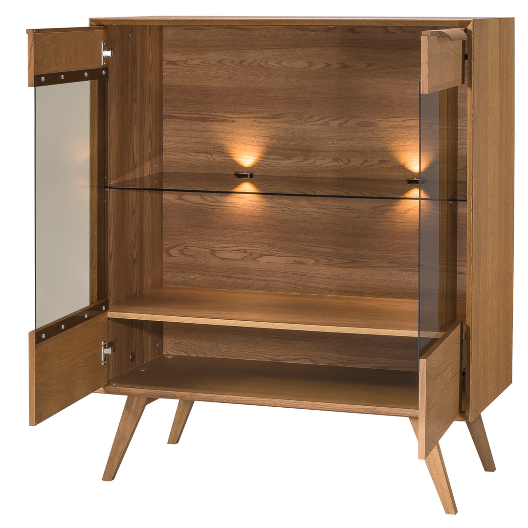 Rustikale Eichenvitrine LEO 16, 105×124,6×49,5 cm | VESKOR