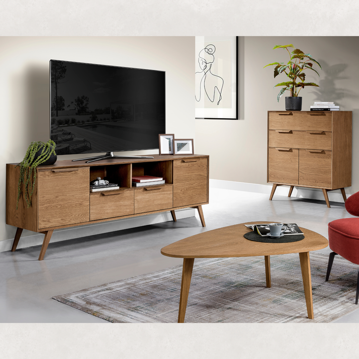 Rustikale Eichenkommode LEO 15, 105×49,5×124,6 cm | VESKOR