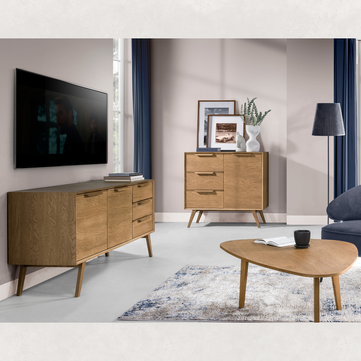 Rustikaler Eichen-TV-Ständer LEO 24, 155,5x76x49,5 cm | VESKOR