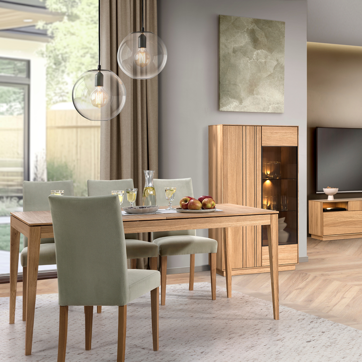 JOIN 40 Ausziehbarer Esstisch aus honigfarbener Eiche, 160–240 x 90 x 76 cm | VESKOR