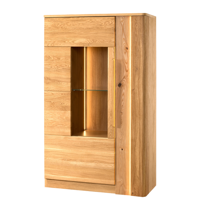 Honig-Eiche Vitrine LONDON 15, 98×161×43 cm | VESKOR