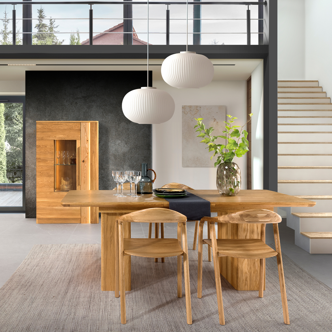 Eiche Honig Esstisch LONDON 40, 160-240×90×76 cm | VESKOR