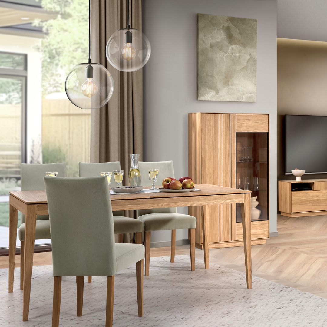 Honig-Eiche Vitrine JOIN 15, 80×40×144 cm | VESKOR