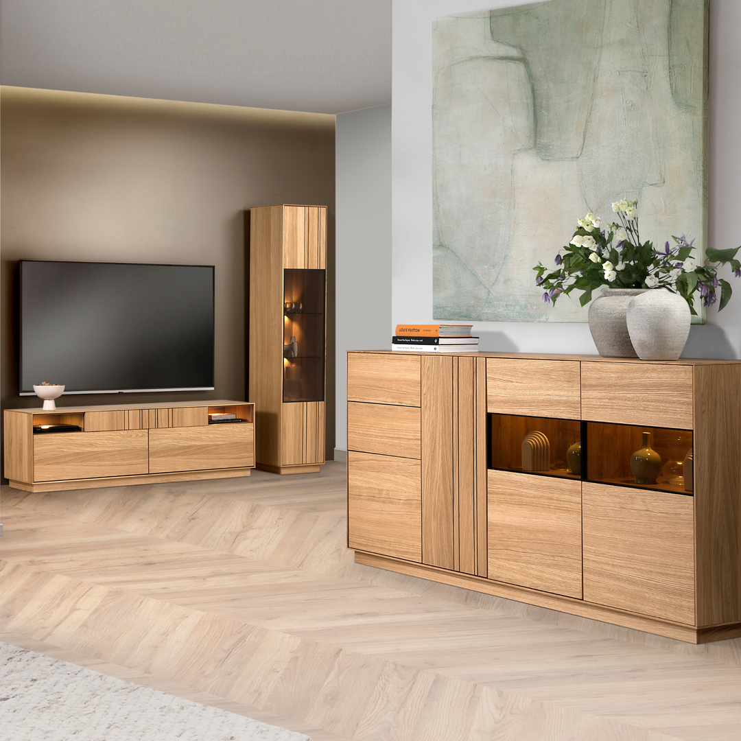 JOIN 47 Kommode aus honigfarbener Eiche, 190×99×40 cm | VESKOR