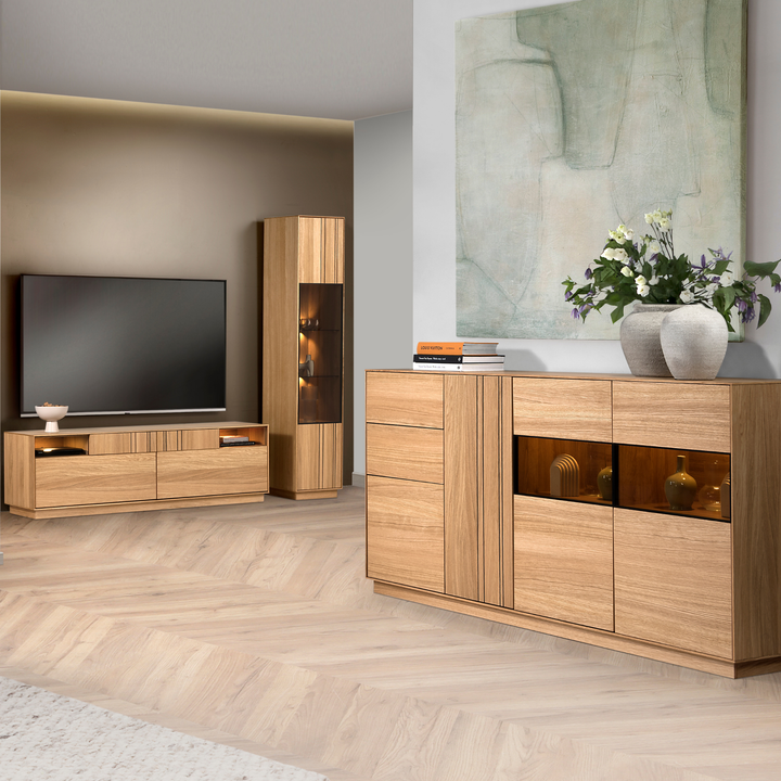 JOIN 47 Kommode aus honigfarbener Eiche, 190×99×40 cm | VESKOR