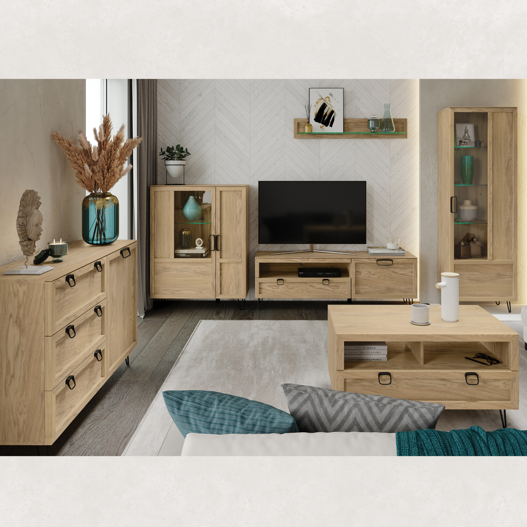 Eichenholz-TV-Ständer LIMBO 25, 160×42×53 cm | VESKOR