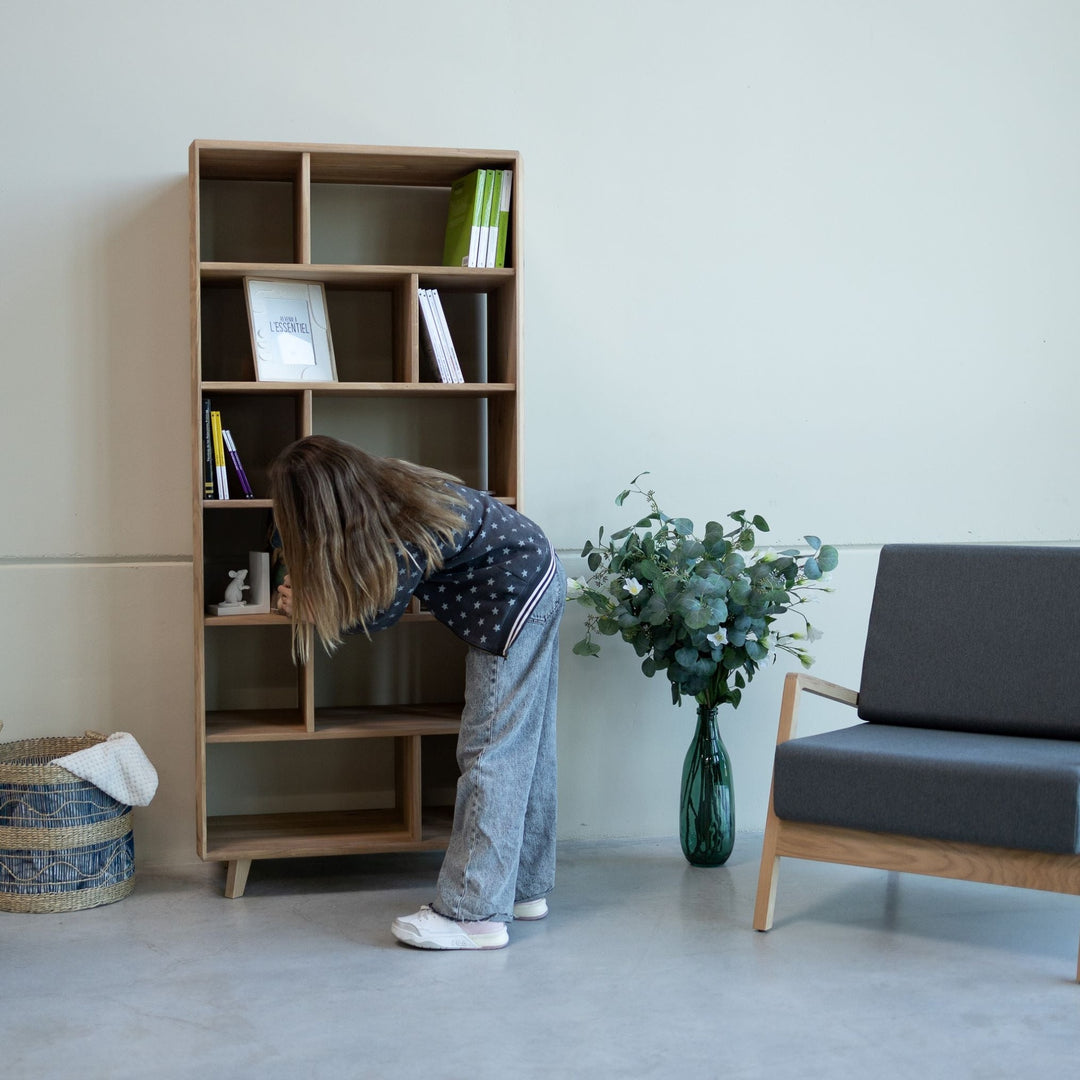 Massivholz-Bücherregal SWEDEN 1, 80 x 42 x 180 cm | VESKOR