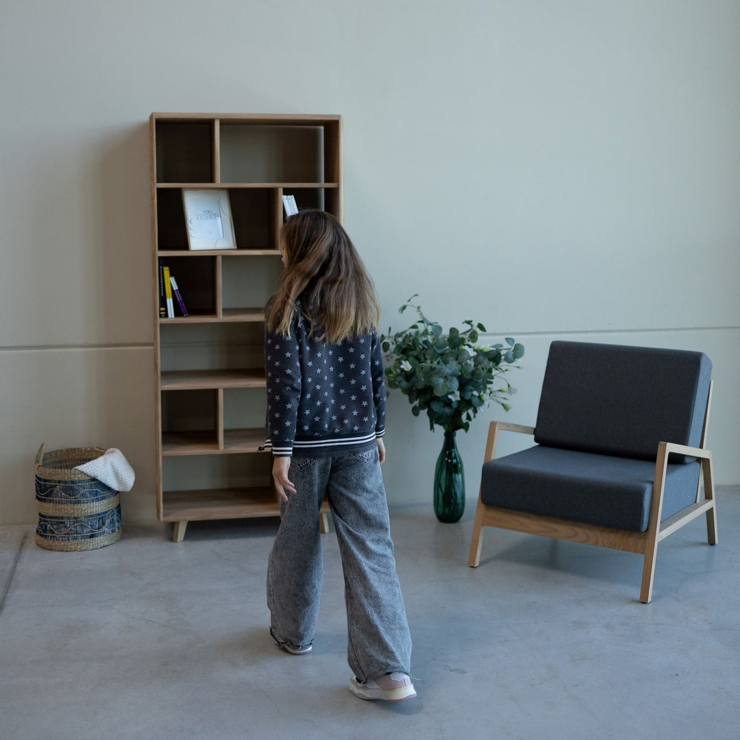 Massivholz-Bücherregal SWEDEN 1, 80 x 42 x 180 cm | VESKOR