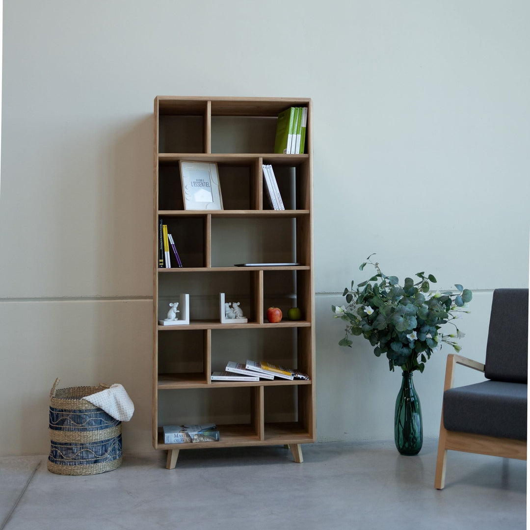 Massivholz-Bücherregal SWEDEN 1, 80 x 42 x 180 cm | VESKOR