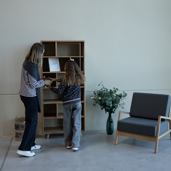 Massivholz-Bücherregal SWEDEN 1, 80 x 42 x 180 cm | VESKOR