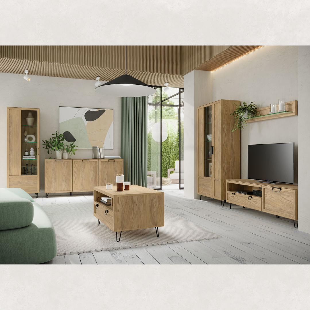 Eichenholz-TV-Ständer LIMBO 25, 160×42×53 cm | VESKOR