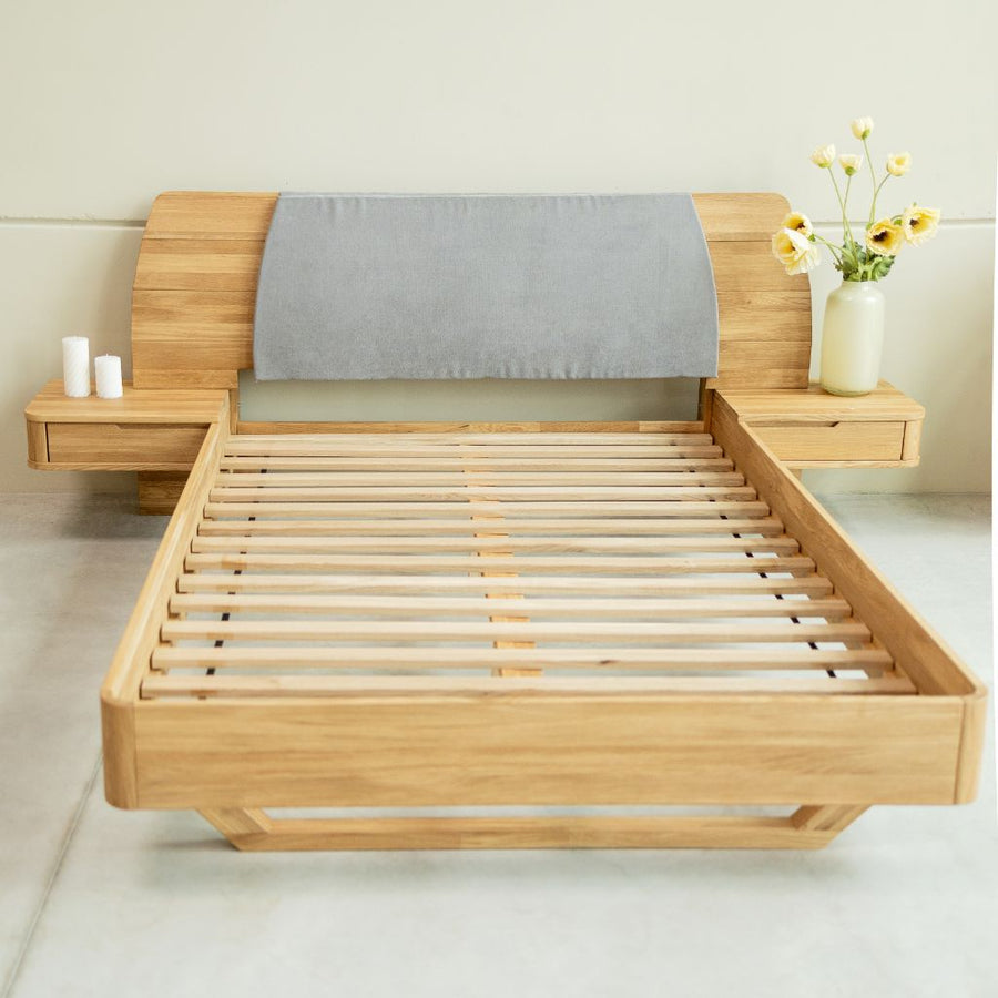 VESKOR Bett aus massiver Eiche aus der Kollektion Alina moderne nordische Möbel