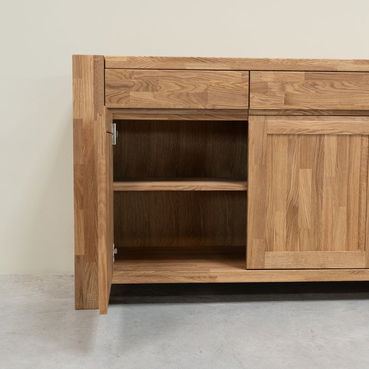 Anrichte aus massiver Eiche BALDER, 160x44x82 cm, VESKOR | VESKOR