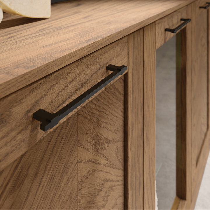 Rustikale geölte Eichenvitrine COZY 10, 65×198×42 cm | VESKOR