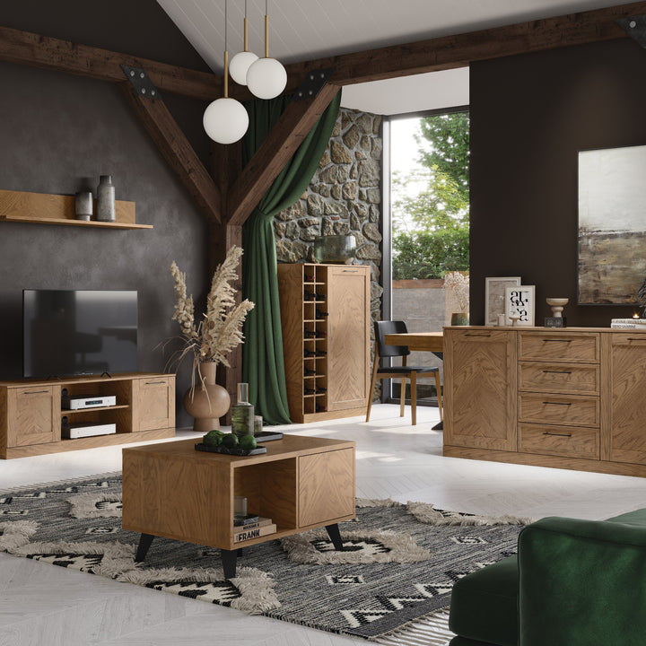 Rustikaler Barschrank aus geölter Eiche COZY 15, 100×140×50 cm | VESKOR