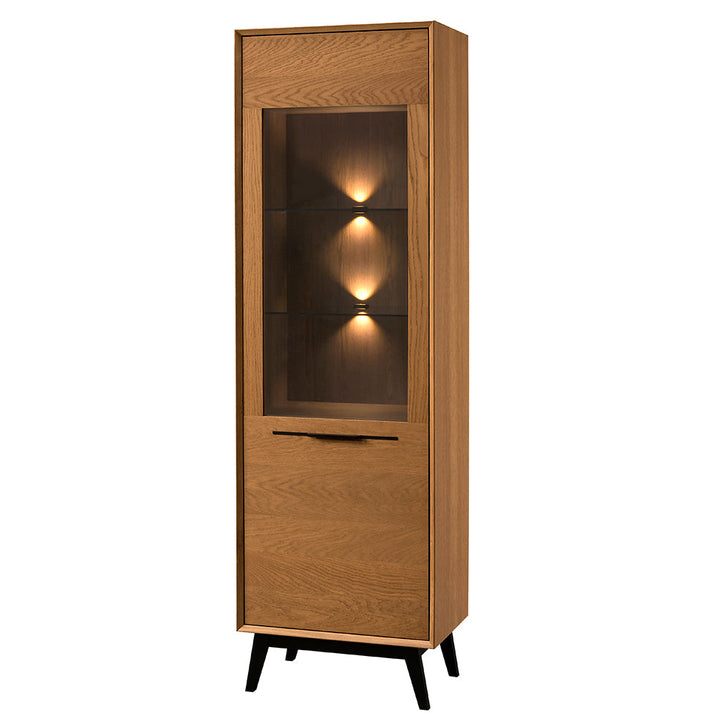 Honig-Eiche Vitrine LAZURE 10, 60×42×195 cm | VESKOR