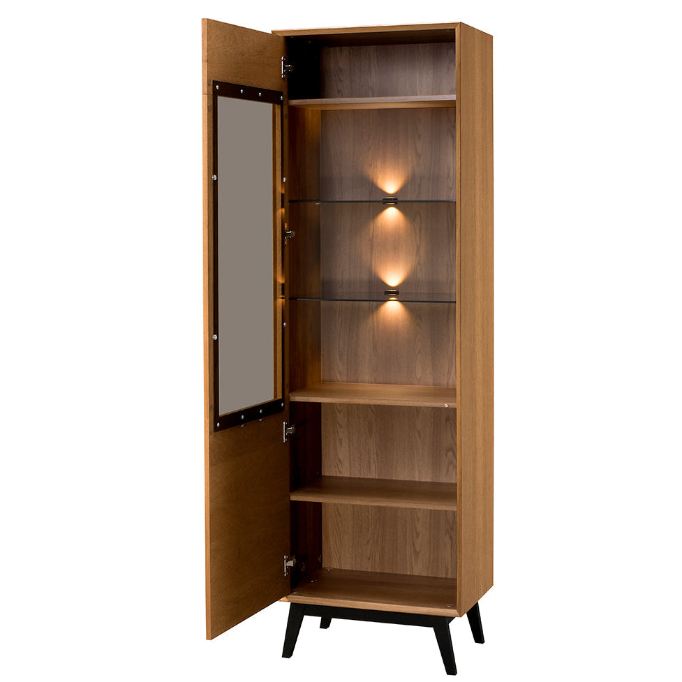 Honig-Eiche Vitrine LAZURE 10, 60×42×195 cm | VESKOR