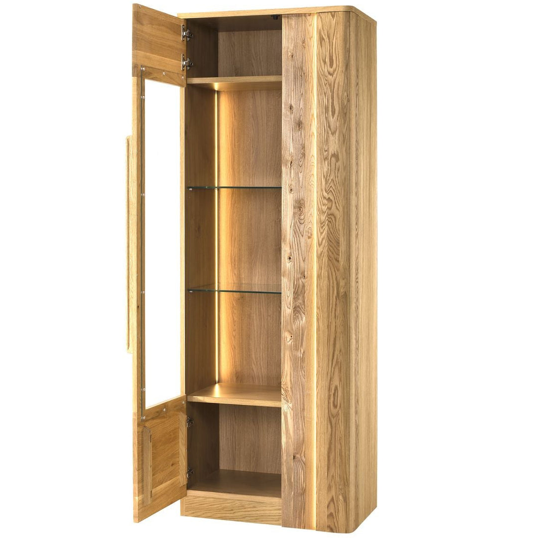 Honig-Eiche Vitrine LONDON 10, 72×202×43 cm | VESKOR