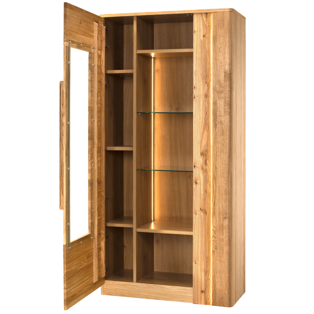 Honig-Eiche Vitrine LONDON 12, 98×202×43 cm | VESKOR